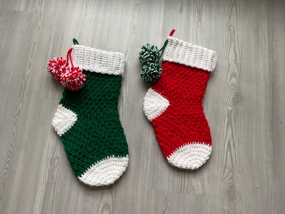 Ready to Ship Set of 2 Handmade 15 inch Crochet Christmas